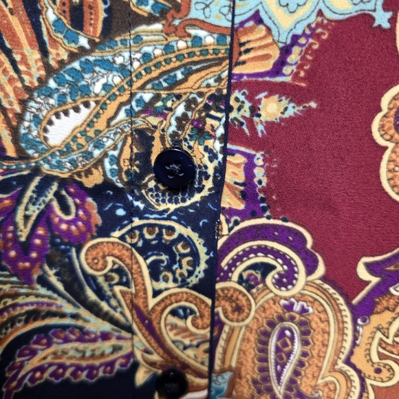 Chico’s Reversible Paisley-Dot Shirt Sz 3 (16) - Picture 7 of 16